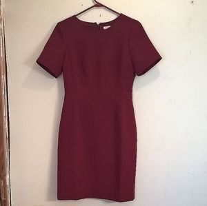 Burgundy J. Crew Short Sleeved Dress